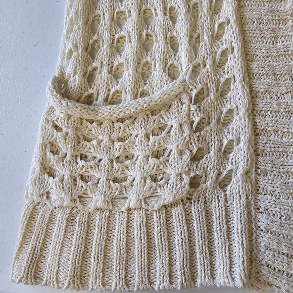 Monroe & Main Cream Cardigan Sweater Open-Knit Design - Picture 7 of 8